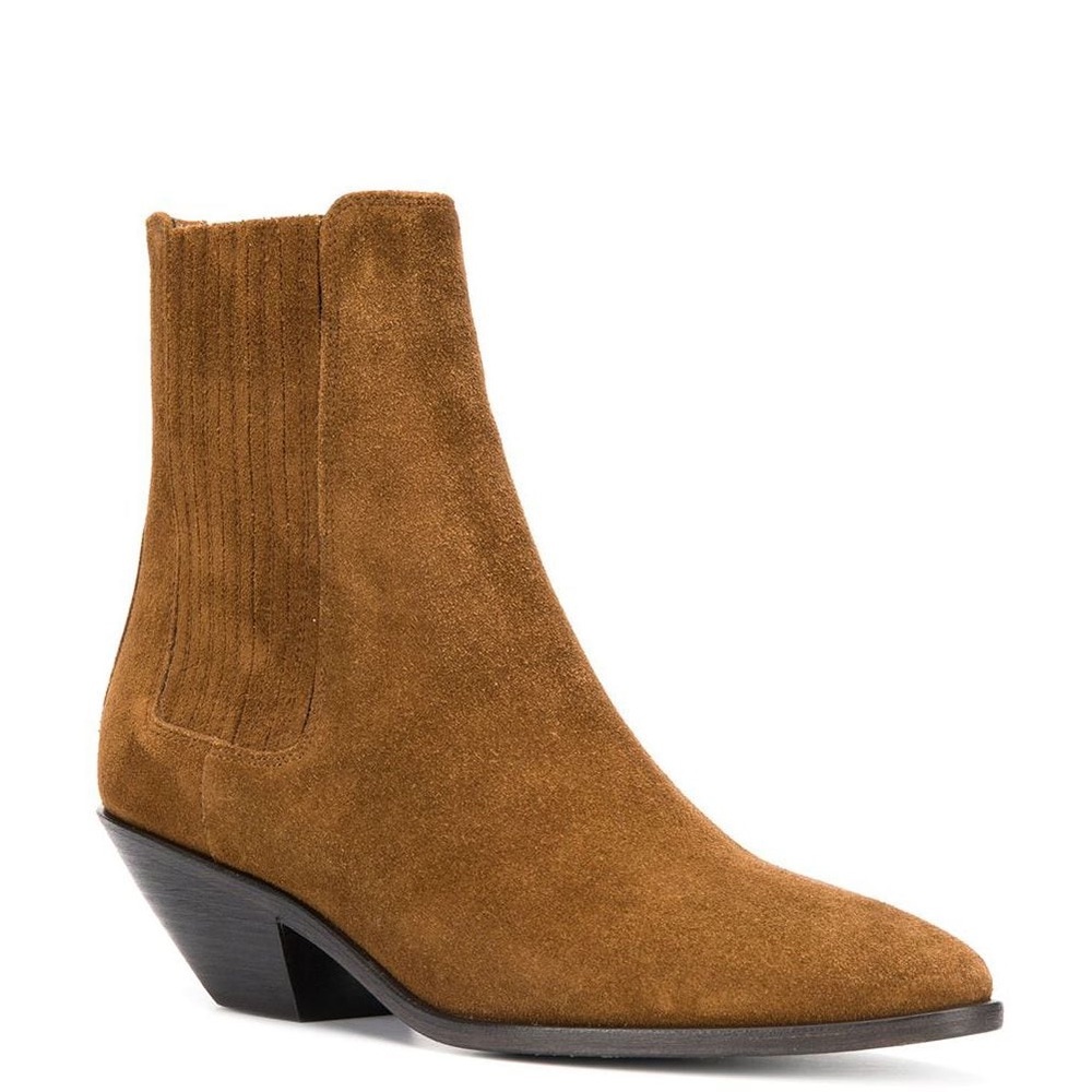 NEW Saint Laurent YSL West Chelsea Boots/Booties in Brown Suede Sz 39